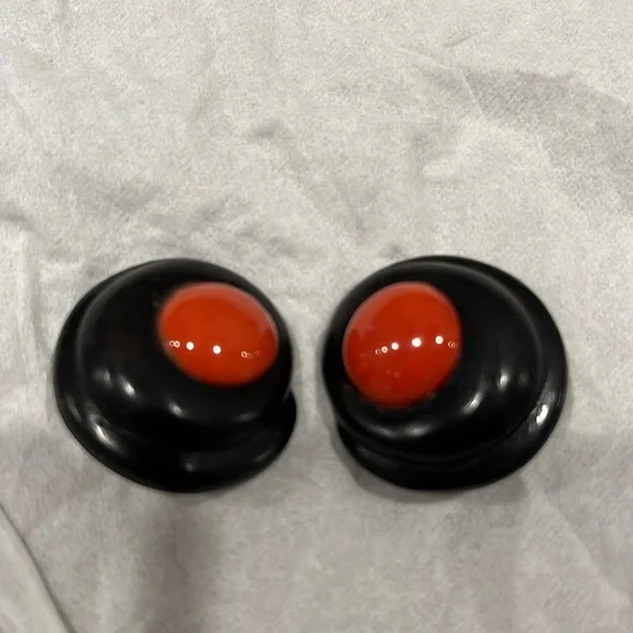 Patricia Von Musulinpre- loved vintage silver with ebony wood & coral earrings